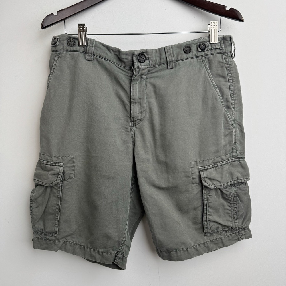 Brunello Cucinelli Shorts Mens 32 Gray Marl Linen Blend Cargo Made in Italy Lux